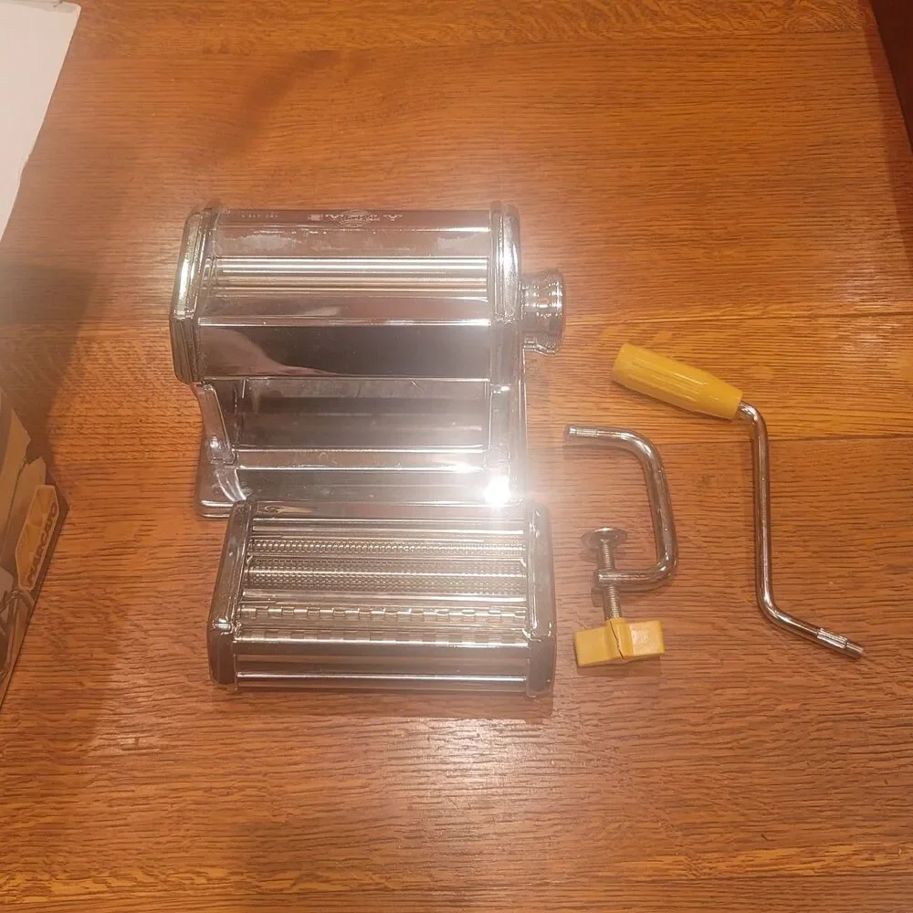 Marcato Atlas 150 Manual Pasta Maker w/ Hand Crank & Clamp Noodle Making Machine